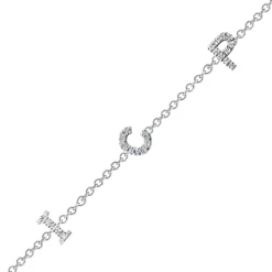 Brazalete Tres letras Diamantes Mini
