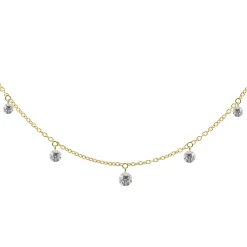 Gargantilla 5 Diamantes Perforados (Blancos)