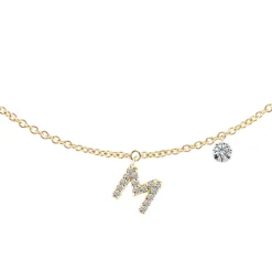 Gargantilla Letra Mini Con Diamante
