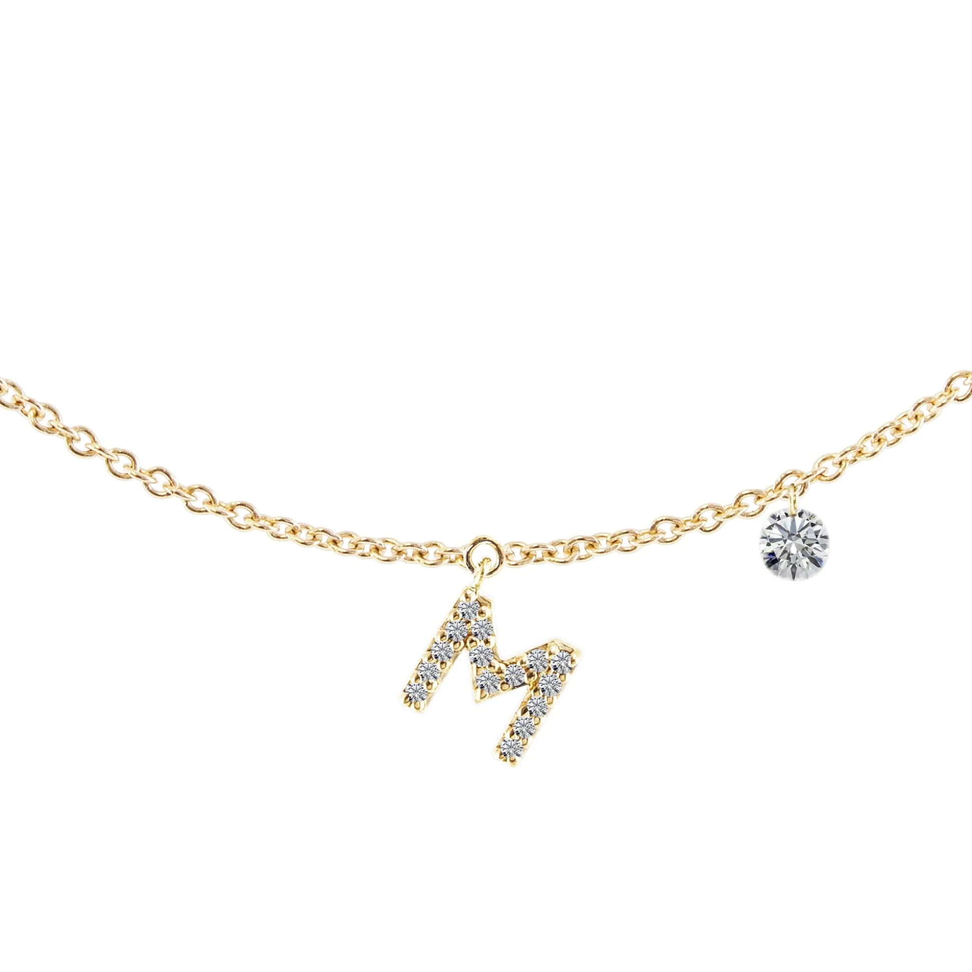 Gargantilla Letra Mini Con Diamante