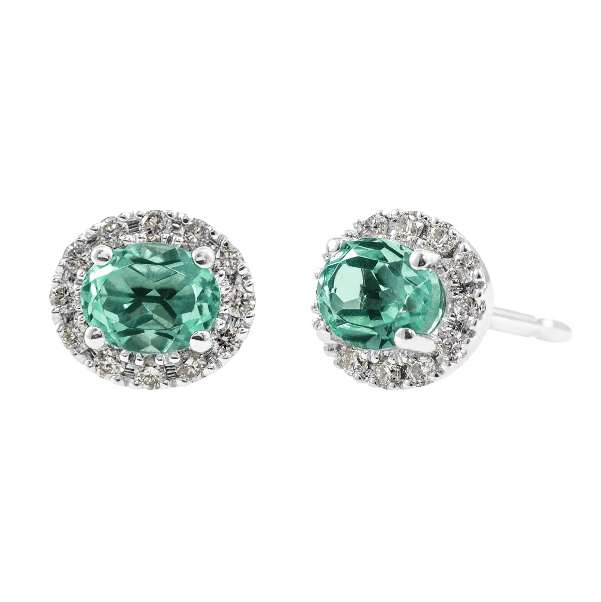Pendiente rosetón oval Diamantes