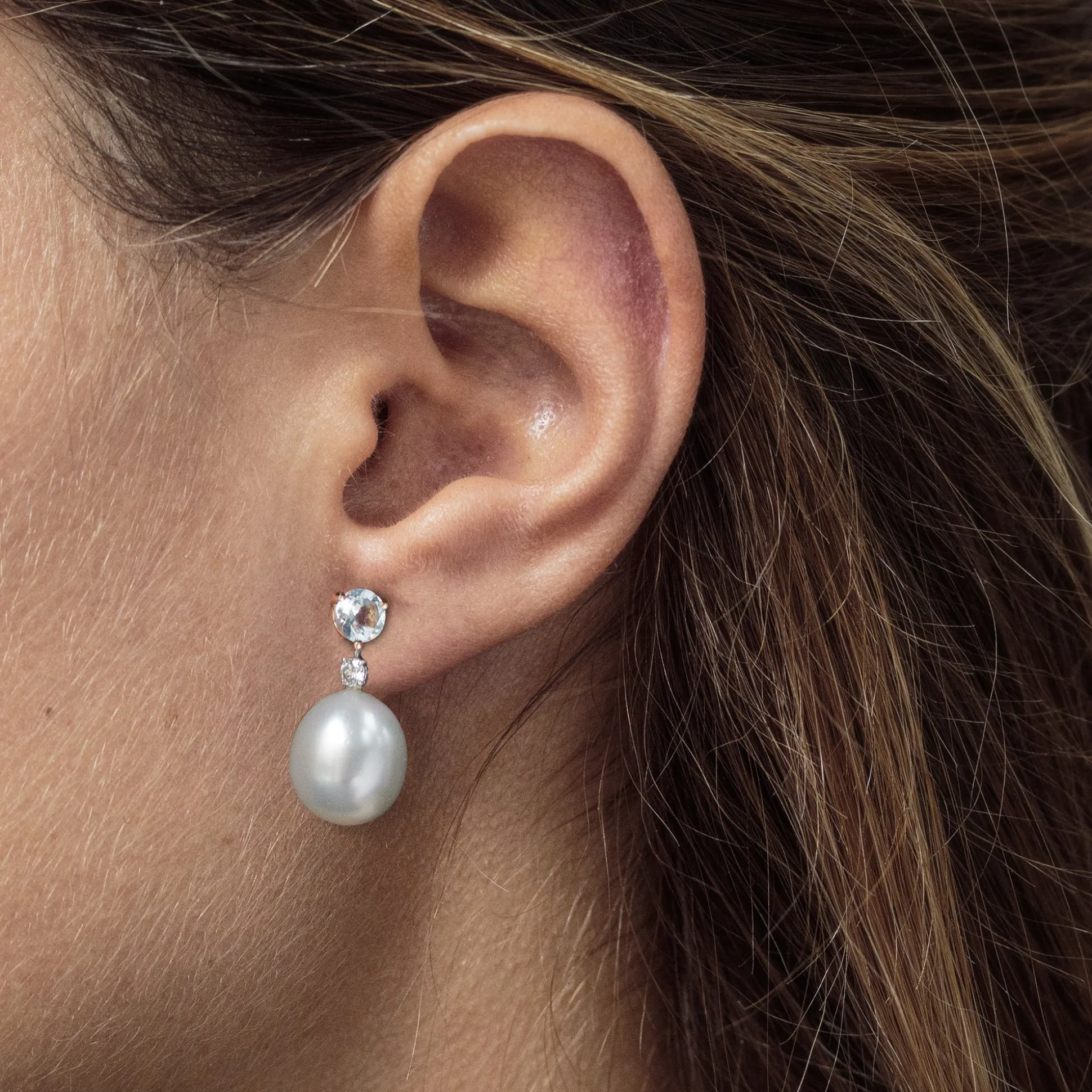 Pendientes Botón Perla (desmontables)